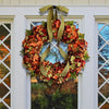 Thanksgiving Wreath Fall Hydrangea Bowknot Decoration Flower Garland Wreath Thanksgiving Front Door Home Decor