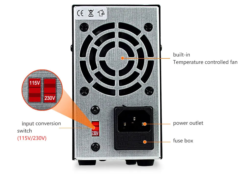 Wanptek Adjustable DC Power Supply 30V 10A 60V 5A Lab Bench Power Source Stabilized Power Supply Voltage Regulator Switch 120V