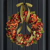 Thanksgiving Wreath Fall Hydrangea Bowknot Decoration Flower Garland Wreath Thanksgiving Front Door Home Decor
