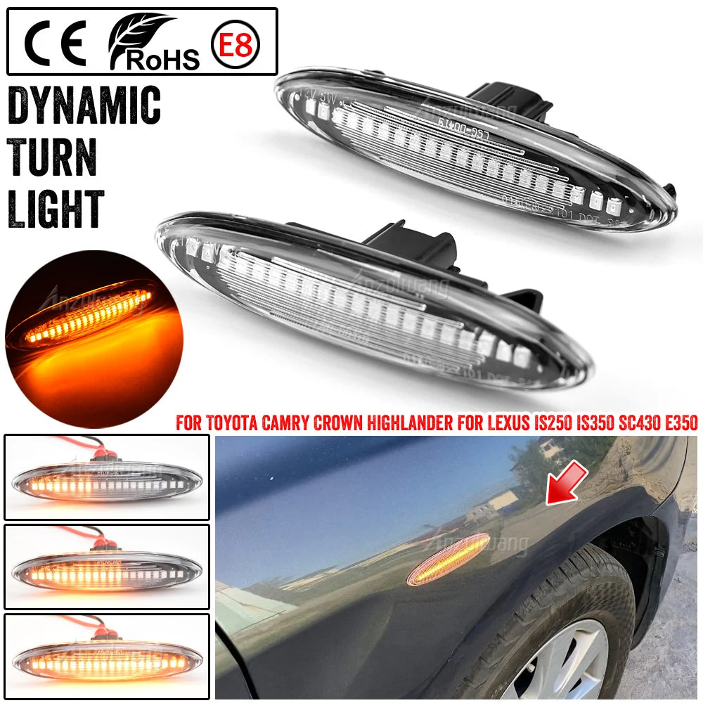 Led Dynamic Side Marker Turn Signal Light Lamps For Lexus IS250 IS350 IS300 IS220d GS350 GS300 GS450h GS430 SC430 ES350