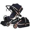 Luxurious Baby Stroller 3 in 1 Portable Travel Baby Carriage Folding Prams High Landscape Aluminum Frame Car for Newborn Baby