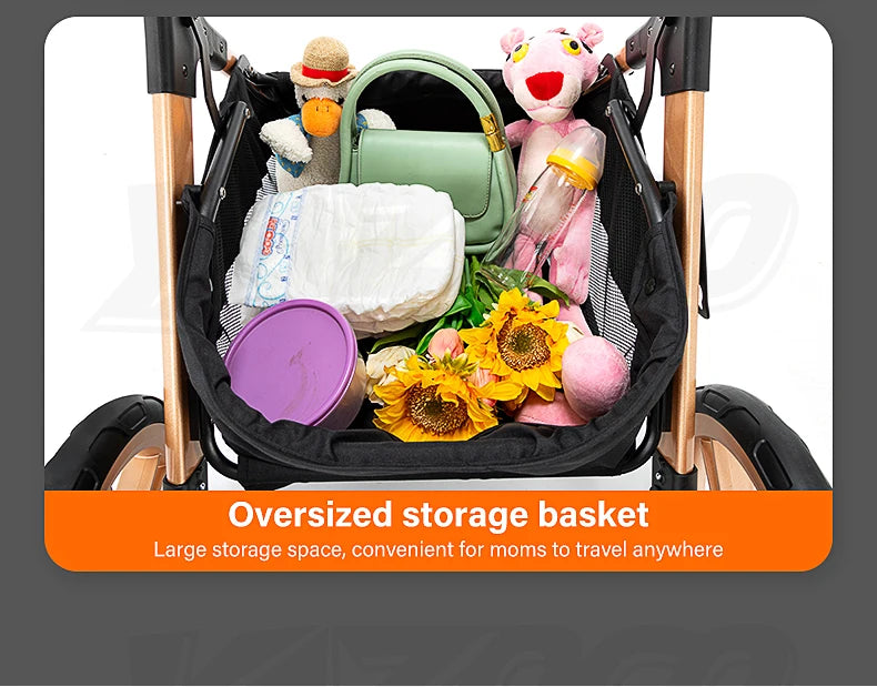 Luxury Baby Stroller 3 in 1 Newest Easy Folding Multifunctional Stroller Travel Portable Baby Carriage Safety Seat EU Standard