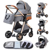 Luxury Baby Stroller 3 in 1 Newest Easy Folding Multifunctional Stroller Travel Portable Baby Carriage Safety Seat EU Standard