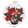 1set Embroidery Kits Flower With Hoop Needlework Suitable Beginners Pattern Floral Thread DIY Handmade Home Decor