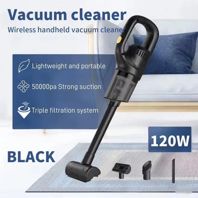 Wireless Handheld Vacuum Cleaner Cordless Handheld Chargeable Auto Vacuum for Home & Car & Pet Mini Vacuum Cleaner 50000Pa