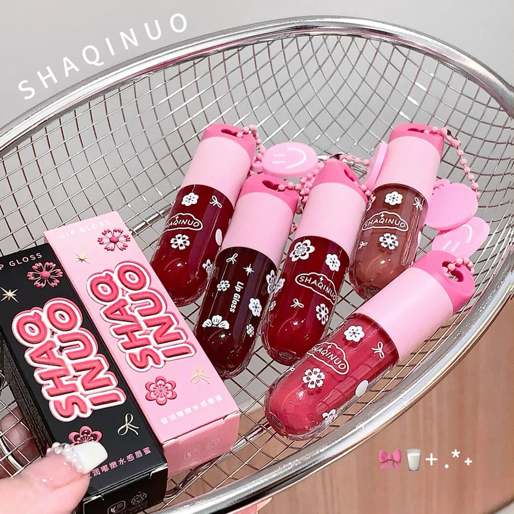 SHAQINUO Lustrous, tender and watery lip gloss, water-rich glass lips, mirror-like light makeup