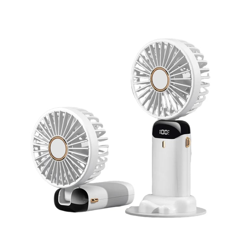 Digital  Display USB Handheld Mini Fan Portable  Office Student Desktop Silent  Foldable Small Fan Multi-Speed Adjustment