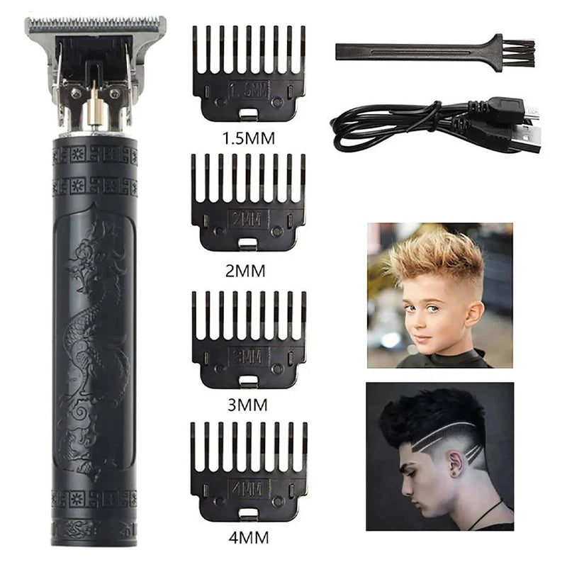 Vintage T9 Electric Hair Cutting Machine Hair Clipper Professional Men Shaver Rechargeable Barber Trimmer for Men Dragon Buddha