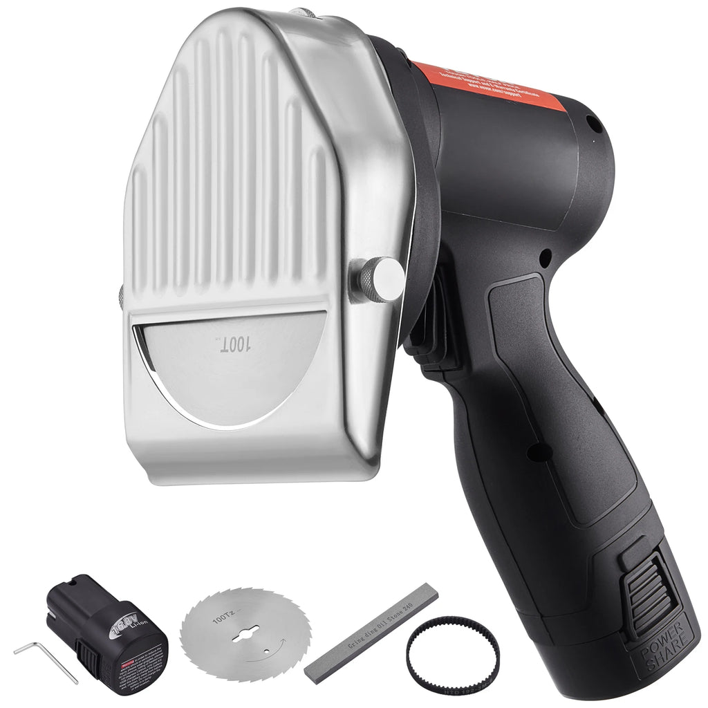 SucceBuy Electric Shawarma Knife, Cordless Battery Professional Turkish Knife Commercial Stainless Steel Gyro Cutter