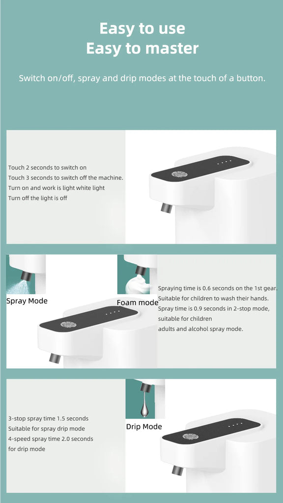 Automatic Soap Dispenser Infrared Sensing Foam Hand Sanitizer USB Rechargeable Foaming Hand Soap Dispenser For Home Bathrooms