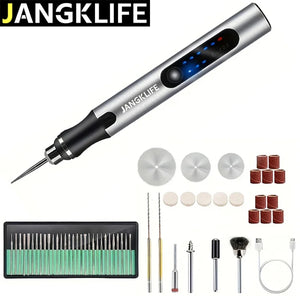 JANGKLIFE USB Cordless Rotary Tool Kit Woodworking Engraving Pen DIY For Jewelry Metal Glass Mini Wireless Drill