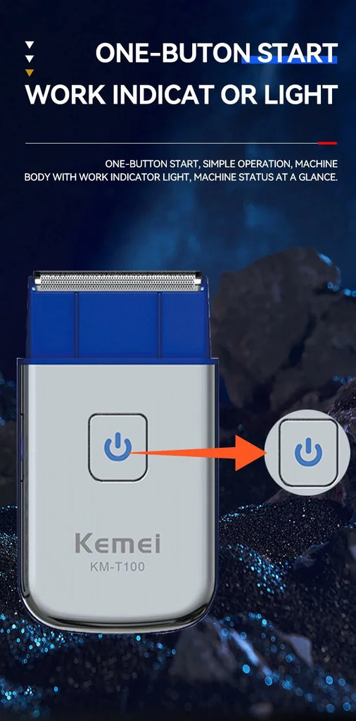 Kemei Electric Mini Reciprocating Razor Men Mobile Portable Electric Cordless Shaver Rechargeable Single Blade Shaving Machine