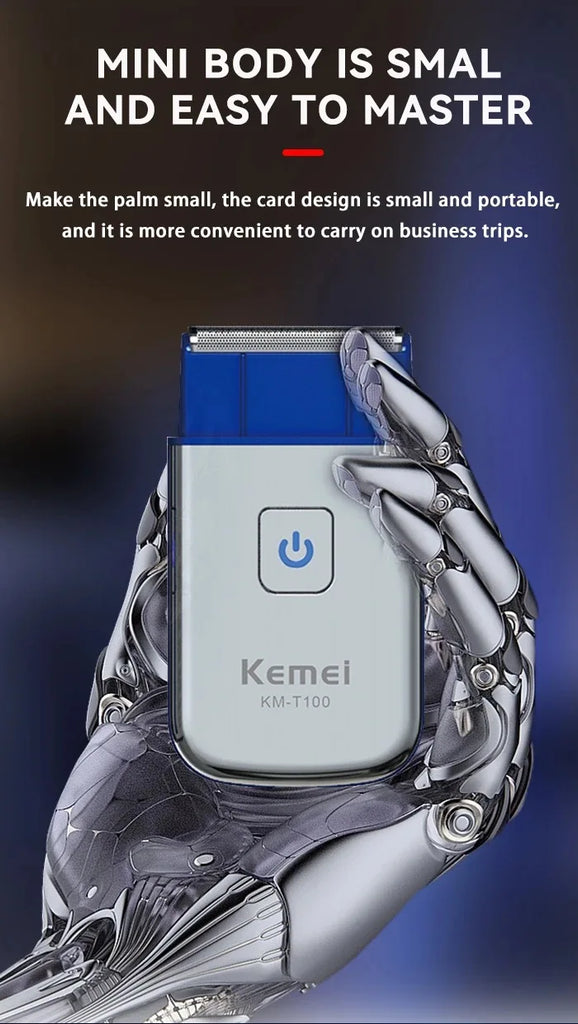 Kemei Electric Mini Reciprocating Razor Men Mobile Portable Electric Cordless Shaver Rechargeable Single Blade Shaving Machine