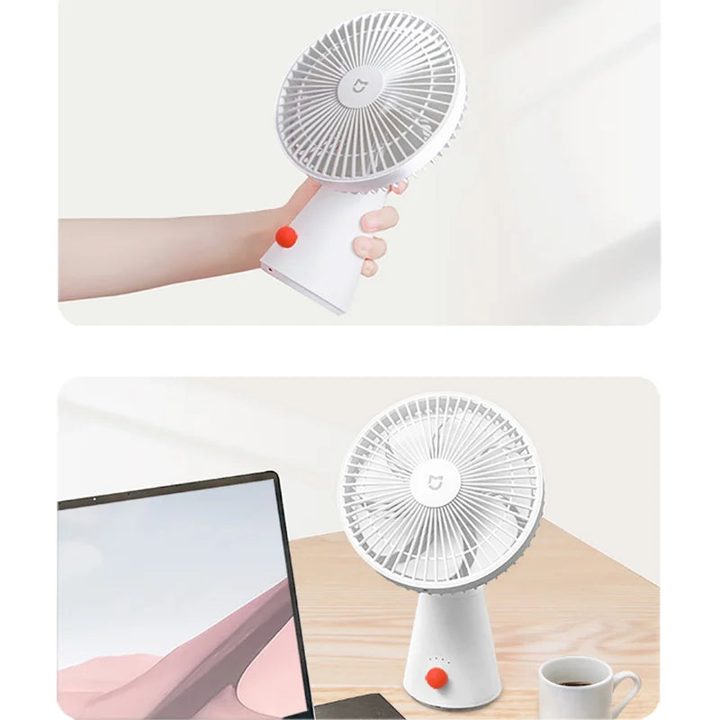 2022 New Xiaomi Mijia Desktop Mobile Fan Desktop / Handheld Dual-use, Soft Air For Office School Usb Charging 4000mAh