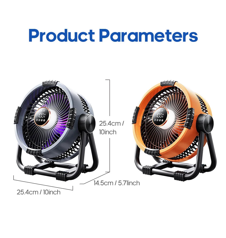 Portable 6 in 1 Outdoor Camping Fan 20000mAh Rechargeable Wireless Tent Ceiling Fan 4 Speed Adjustment LED Lighting Power Bank