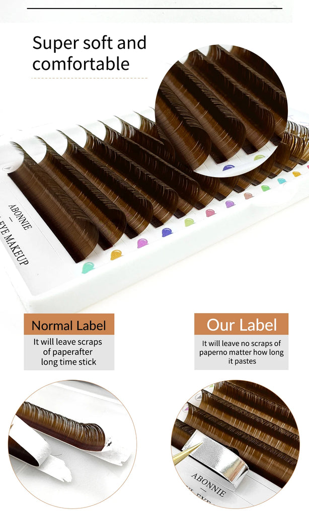 ABONNIE Dark Brown Eyelash Extension Mix 8-15mm Mink Individual Eyelash Lashes High Quality Color Natural Korean Eyelashes