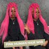 40 Inch Hot Pink Transparent Lace Front Wig Human Hair 13x6 Lace Frontal Wigs For Women Long Straight Colored Human Hair Wigs