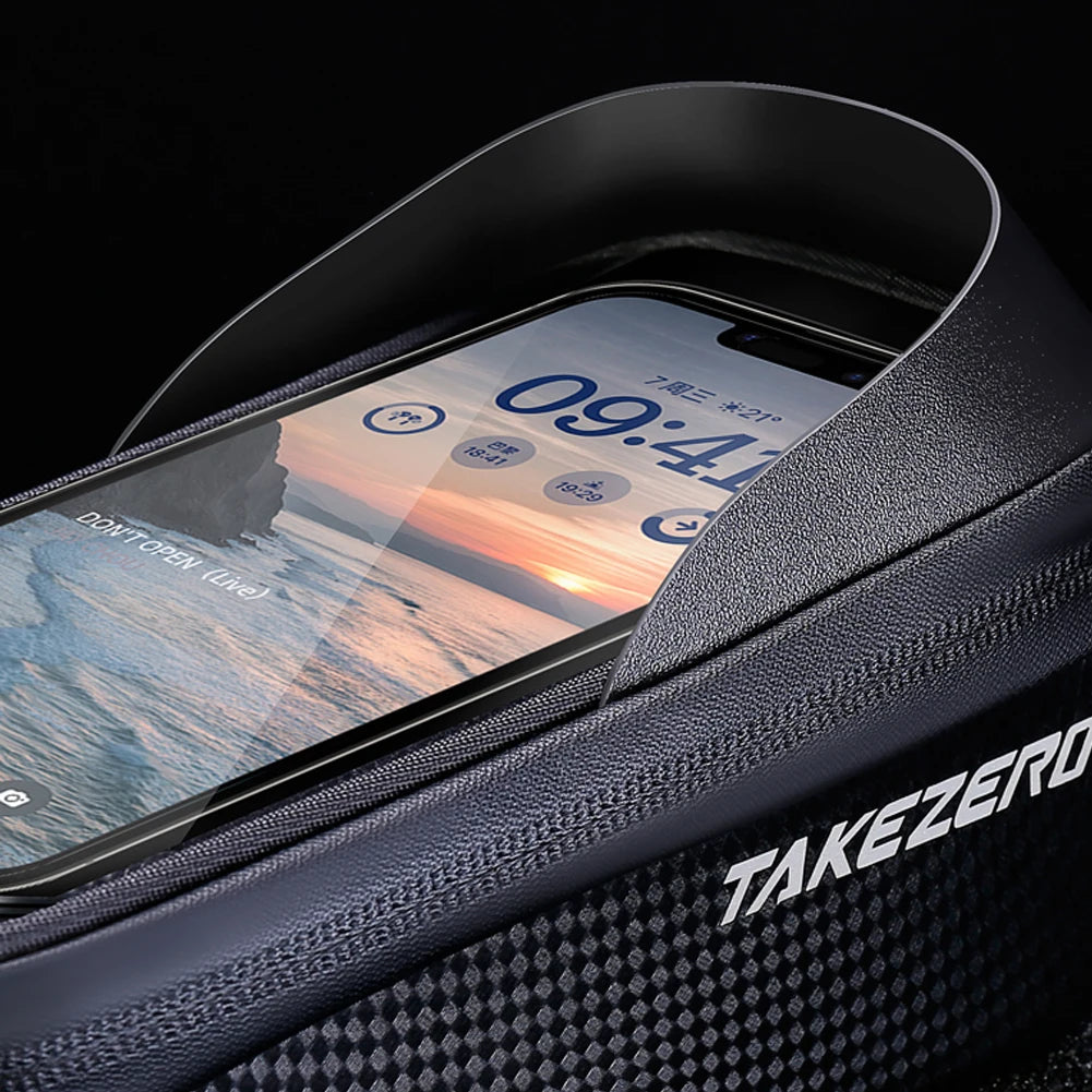 Touch Screen Bicycle Frame Top Tube Bag Light Barrier Waterproof Bike Pouch Phone Case Hard Shell Case Cycling Accessories