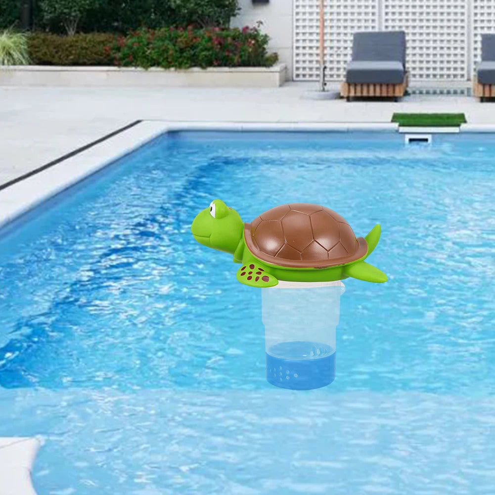 Pool Chlorine Floater Floating Chlorine Dispenser Turtle Shape Chlorine Tablet Floater Pool Chlorinator Floater for Pool Hot Tub