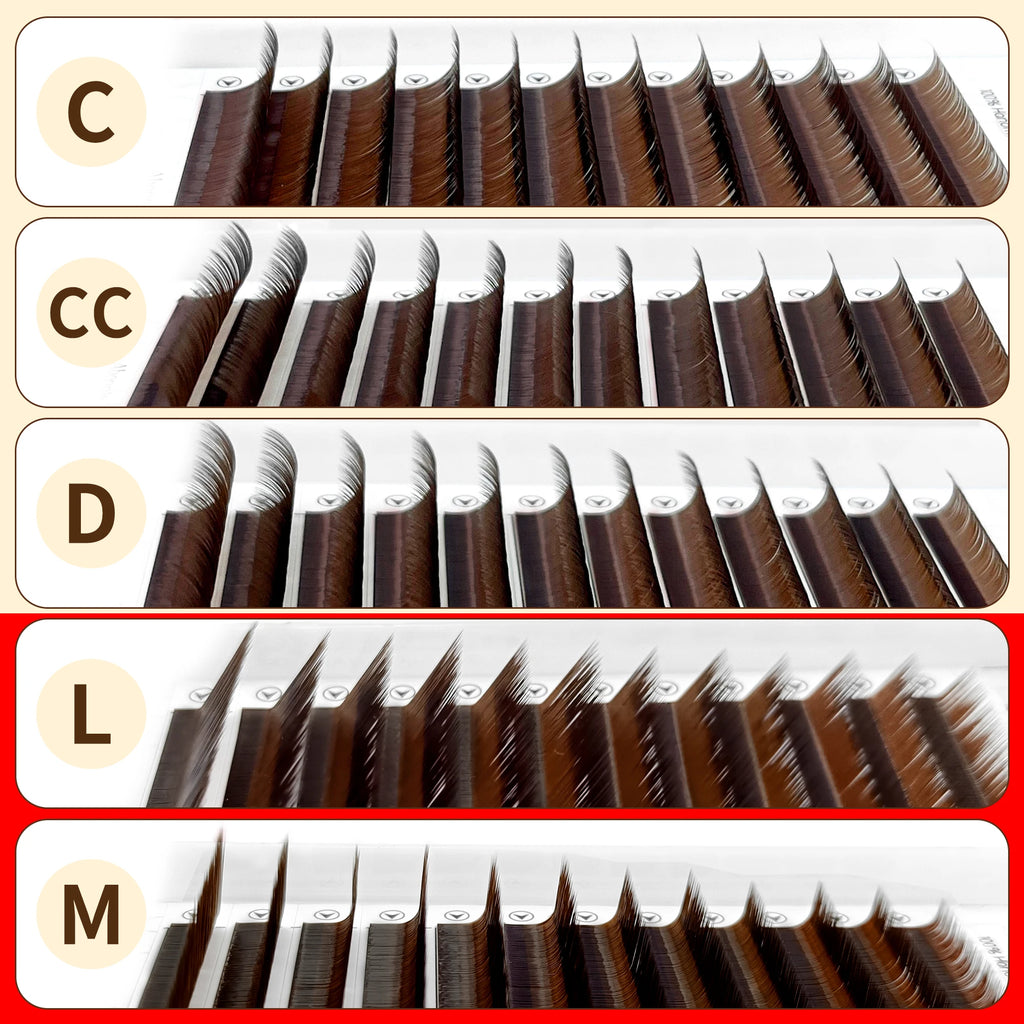 ABONNIE Cashmere Brown C/CC/D/M/L Curl Individual Classic Eyelashes Extensions Cocoa Brown Lashes Extensions