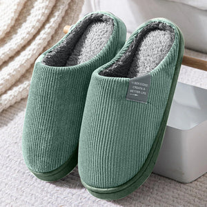 Winter Home Cotton Slippers Corduroy Home Cotton Slippers Keep Warm Indoor Leisure Home Cold-Resistant Warm Soft Sole