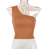 Women Sports Tank Tops Sexy Crop Tops Vest Casual Female One Shoulder Summer Outfits Tops Fitness Elastic