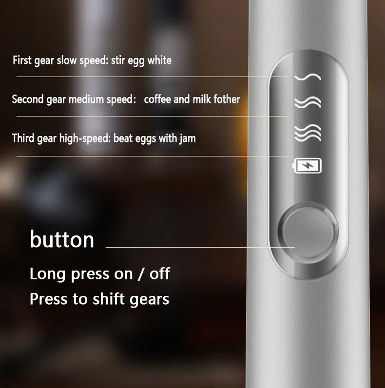 Portable Rechargeable Electric Milk Frother Foam Maker Handheld Foamer High Speeds Drink Mixer Coffee Frothing Wand whisk