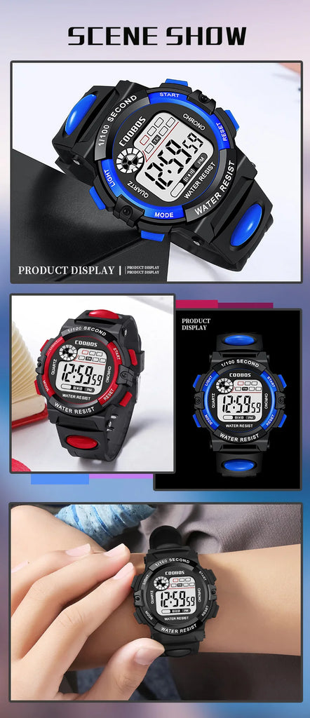 Sports Kids Watches Fashion LED Digital Watches for Children Silicone Strap Waterproof Luminous Girls Boys Clock Gift reloj niNo