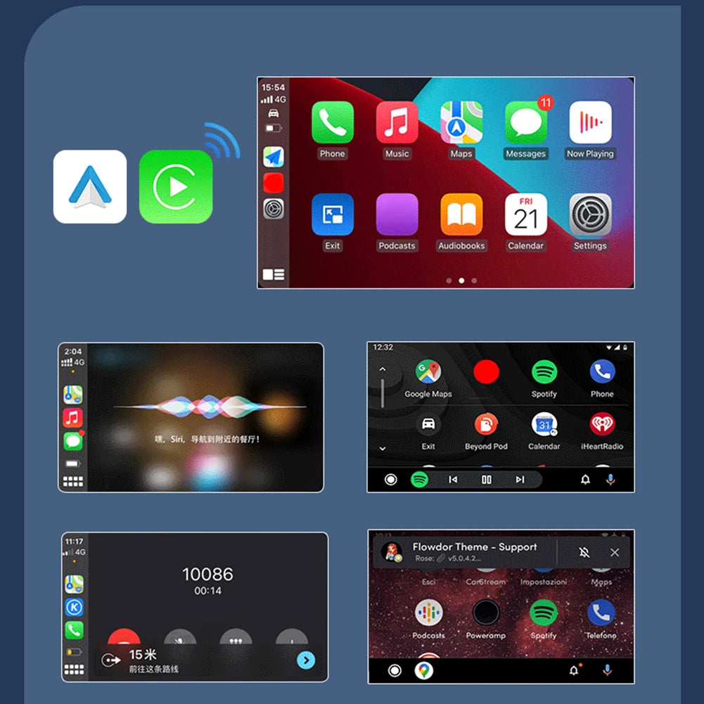 ﻿ 1-5Pcs 2in1 MINI Q1M Wireless CarPlay Android Auto Adapter BT5.0 WiFi Fast Connection Wireless Adapter Smart Mini Box USB