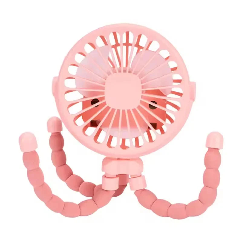 Mini Octopus Fan Baby Stroller Fan Hand Held USB Charging Bladeless Small Folding Fans Mini Silent Table Outdoor Cooler