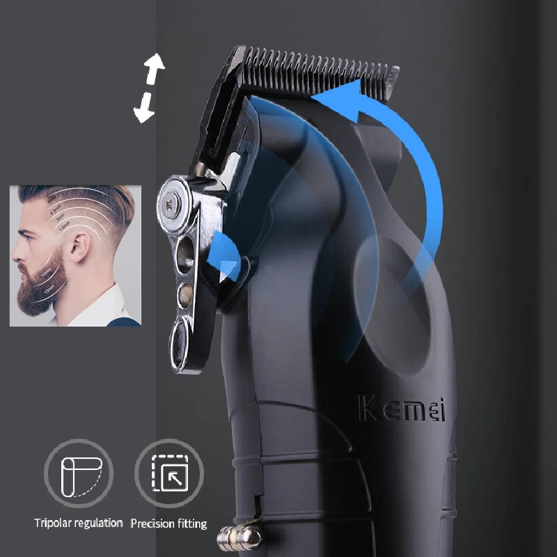 Kemei 2299 Barber Cordless Hair Trimmer 0mm Zero Gapped Carving Clipper Detailer Professional Electric Finish Cutting Machine