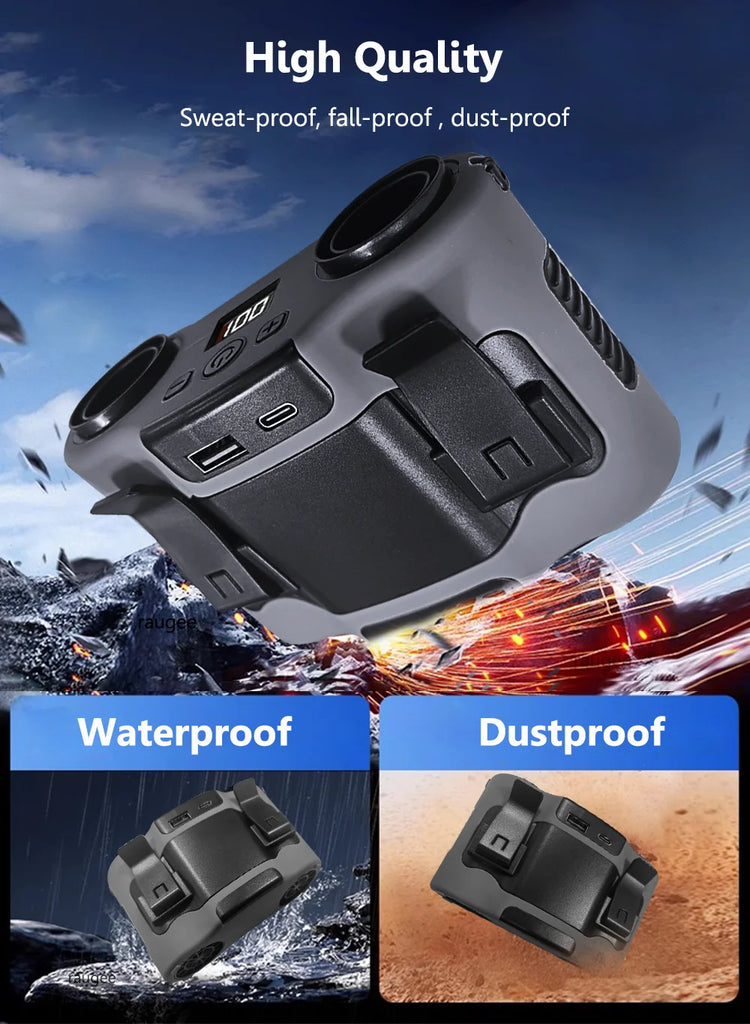 Waist Fan Wireless Waist Clip Fan Portable Clip on Wearable Belt 20000mAh USB Rechargeable with Power Bank for Outdoor Camping