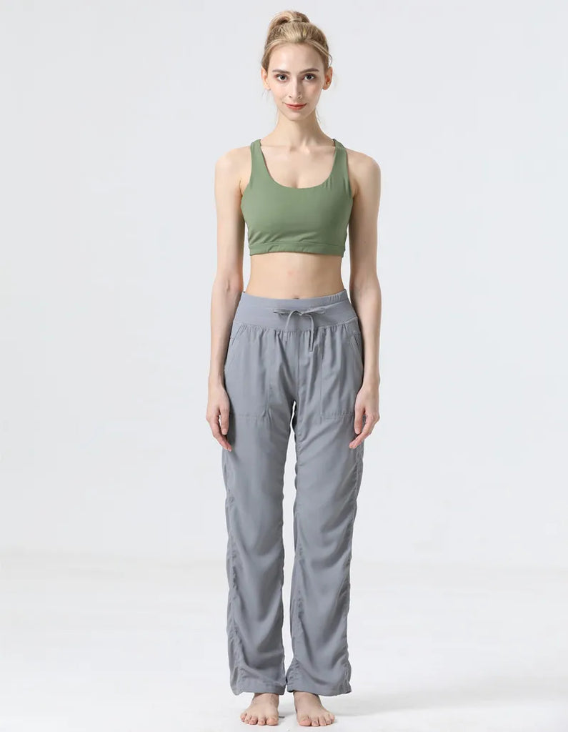 Women's New Folded Yoga Pants Super Soft Loose Micro Horn Fitness Commuter Leisure Sports cropped pants