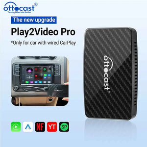 OTTOCAST Play2Video Pro Wireless Android Auto CarPlay Adapter USB Multimedia Video for Youtube Car Accessories for VW Benz Audi