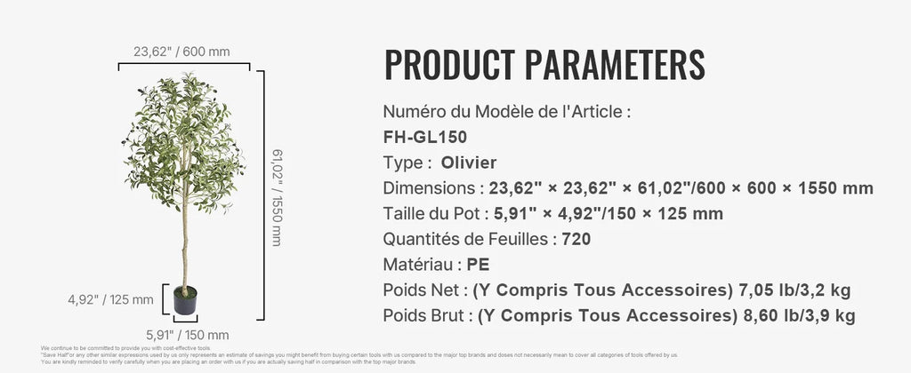 SucceBuy Artificial Olive Tree 4/5/6FT Tall Faux Plant Secure PE Material Anti-Tip Tilt Protection Low-Maintenance Tree for Home