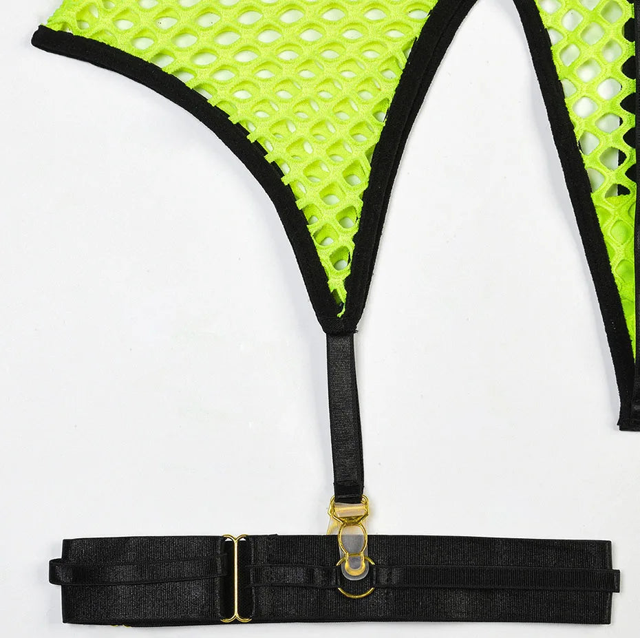 JSY Sexy Lingerie Set For Women's Body Underwear Transparent Mesh Nightgown Bodysuit Sleepwear Erotic Lingerie Porno Costumes