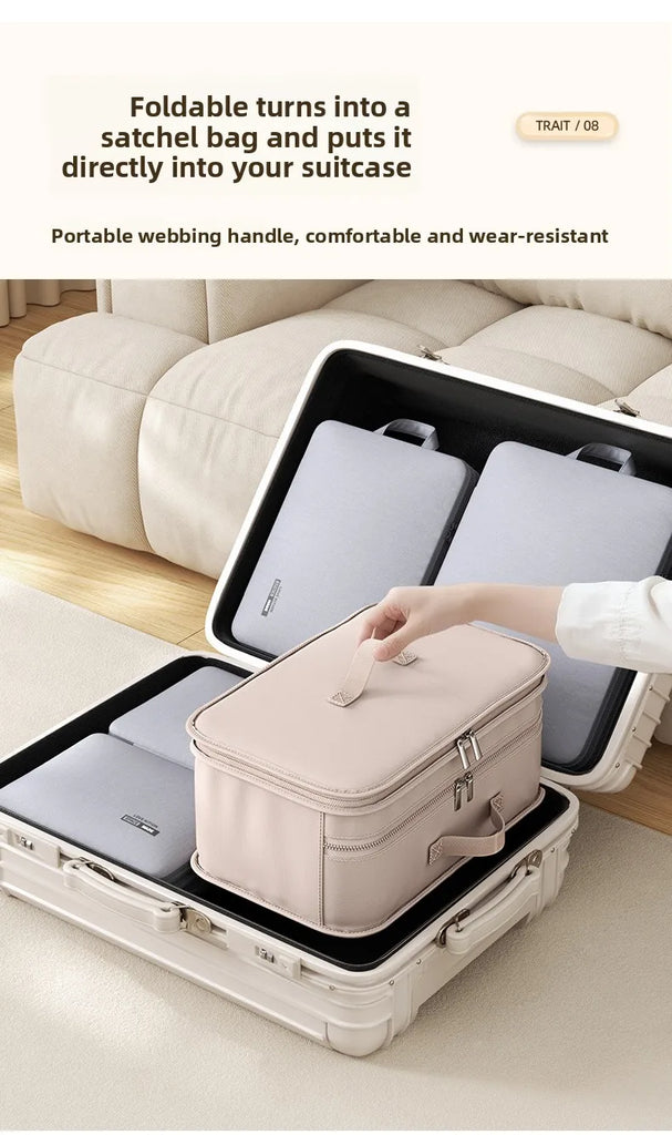 1pc Hanging Travel Clothes Storage Bag Large Capacity Underwear Storage Bag Business Trip Tourism Hotel Wardrobe Hanging Bag