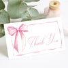 50Pcs Pink Minimalist Thank You Cards, Mini English Gift Note Cards with Blank Design for Party Favors, Gift Wrapping & Decorati