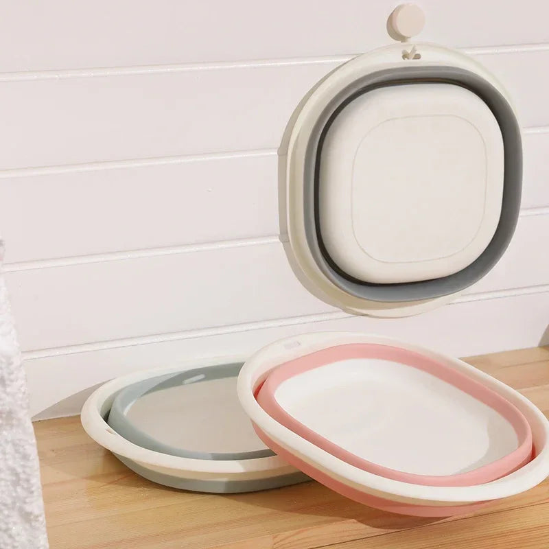 Plastic Folding Wash Basin, Portable Laundry Tub for Home, Bathroom, Kitchen, Adult & Baby Bath Basin, Travel Wash Basket