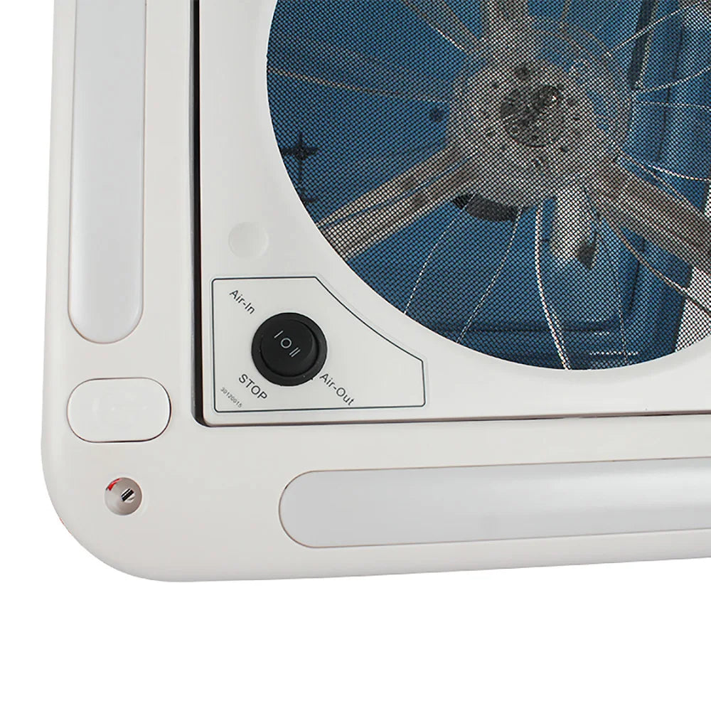 Caravan Roof Vent Fan for RV Light-transmitting Window Motorhome Air Ventilation Automatic Exhaust Fan with LED Light 12V