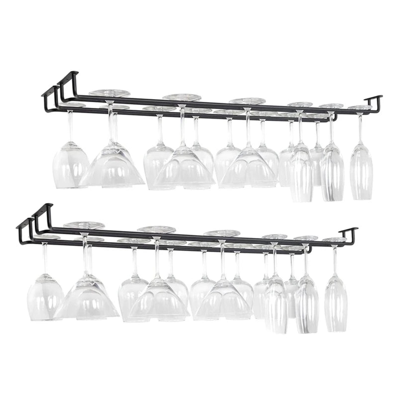 Wine Glass Hanging Rack with Screws Wall Mount Wine Glass Holder Hanger Storage for Bar Kitchen