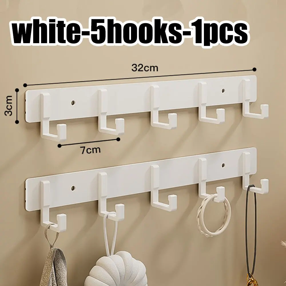 Punch-free wall-mounted living room clothes hanger load-bearing hook towel bathroom wall strong adhesive hanger