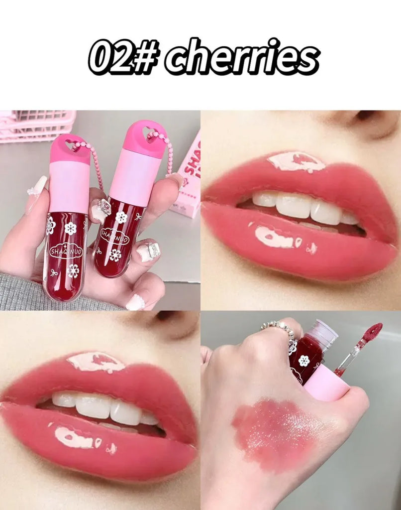 SHAQINUO Lustrous, tender and watery lip gloss, water-rich glass lips, mirror-like light makeup