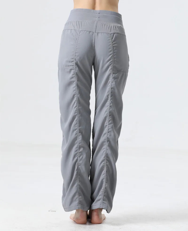 Women's New Folded Yoga Pants Super Soft Loose Micro Horn Fitness Commuter Leisure Sports cropped pants