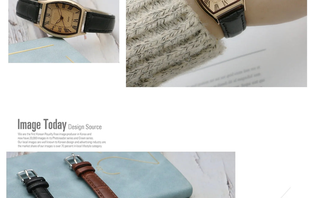 Watch for Women Small Ladies Wristwatches Brown Retro Vintage Leather Bracelet Watch Black Quartz Wristwatches Reloj Mujer