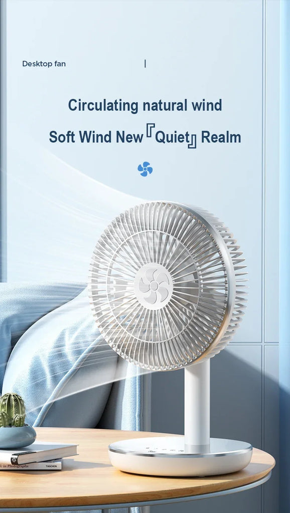 Fans Portable Desktop Fan Home Office Dormitory USB Rechargeable Small Electric Fan Air circulators High Wind Table Fan 7200mAh