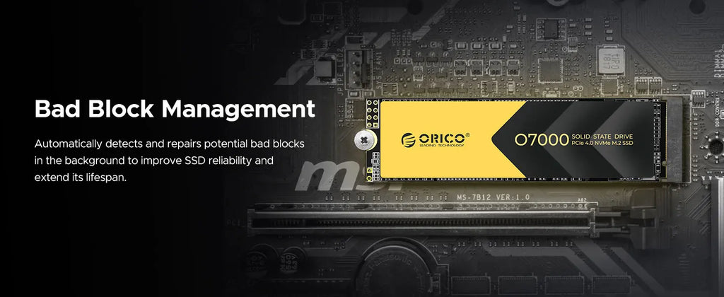 ORICO 2TB NVMe SSD PCIe 4.0 Up to 7400MB/s, M.2 SSD 2280 PCIe 4.0X4 Internal Solid State Drive SSD for Gamers and Creators-O7000