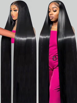 40 50 Inch 13x4 13x6 HD Transparent Bone Straight Lace Front Wigs 250 Density 360 Full Lace Brazilian Human Hair Wigs For Women