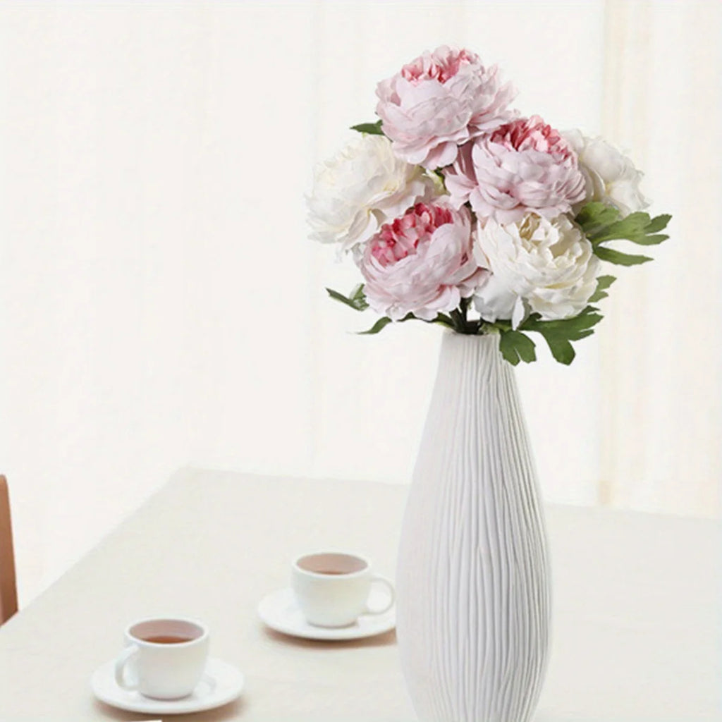 10 Pcs Artificial Flower Peony 11.8in Fake Flower Western Rose Tea Rose for Wedding Home Party Table Decor Christmas Decorations