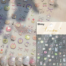 Load image into Gallery viewer, Lovely Gold Silver Black White Line Bowknot 3D Self Adhesive Nail Art Decorations Stickers Ribbon Cute Manicure Decals Wholesale